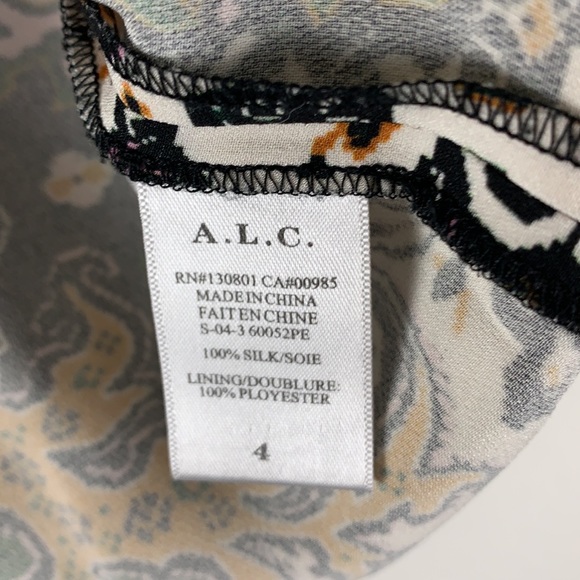 A.L.C Tordi Paisley Print Silk Tiered Dress 4 - Picture 5 of 11